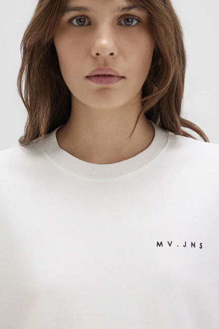 Kadın MV Baskılı Tişört 1613148-80194 Kahve - Thumbnail