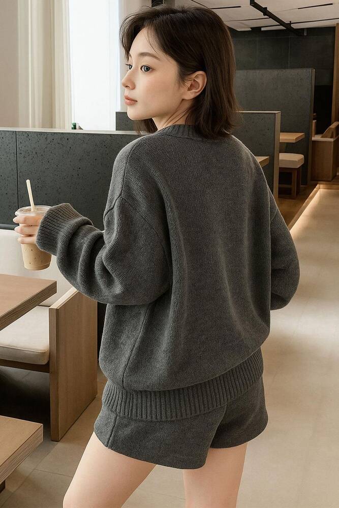 Kadın Nakışlı Kazak 25K0314K1 Gri 