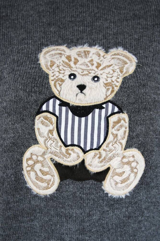 Kadın Nakışlı Kazak 25K0314K1 Gri 