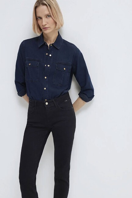 Kadın Nıa Gold Premium Jean Gömlek 1211137-90540 Lacivert (2)