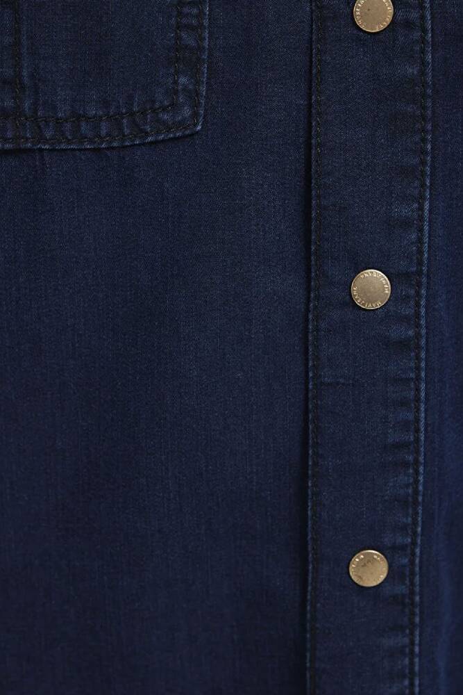 Kadın Nıa Gold Premium Jean Gömlek 1211137-90540 Lacivert 