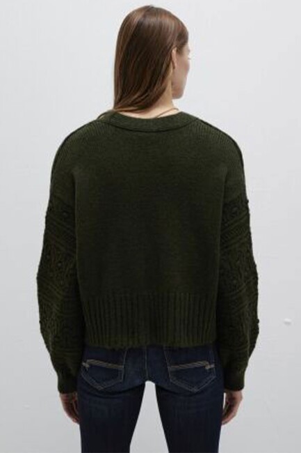 Kadın Önü Düğmeli Hırka 1710054-80714 Haki (2)