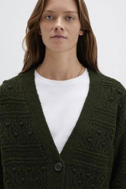 Kadın Önü Düğmeli Hırka 1710054-80714 Haki (1)