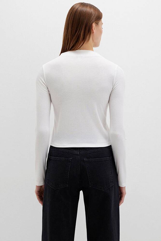 Kadın Önü Düğmeli Modelli Penye 1613695-70057 Ekru 