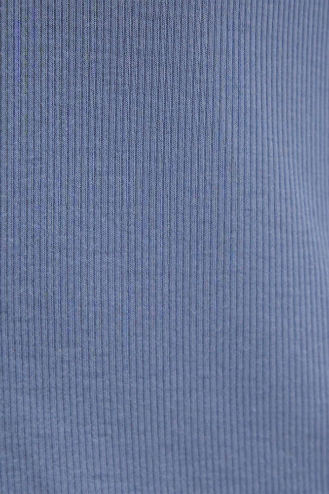 Kadın Önü Düğmeli Modelli Penye 1613695-86802 Mavi 