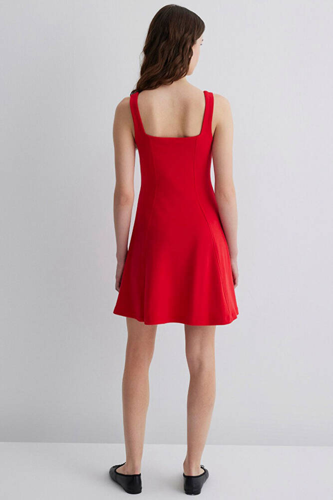 Kadın Örme Mini Elbise 1310679-82580 Kırmızı 