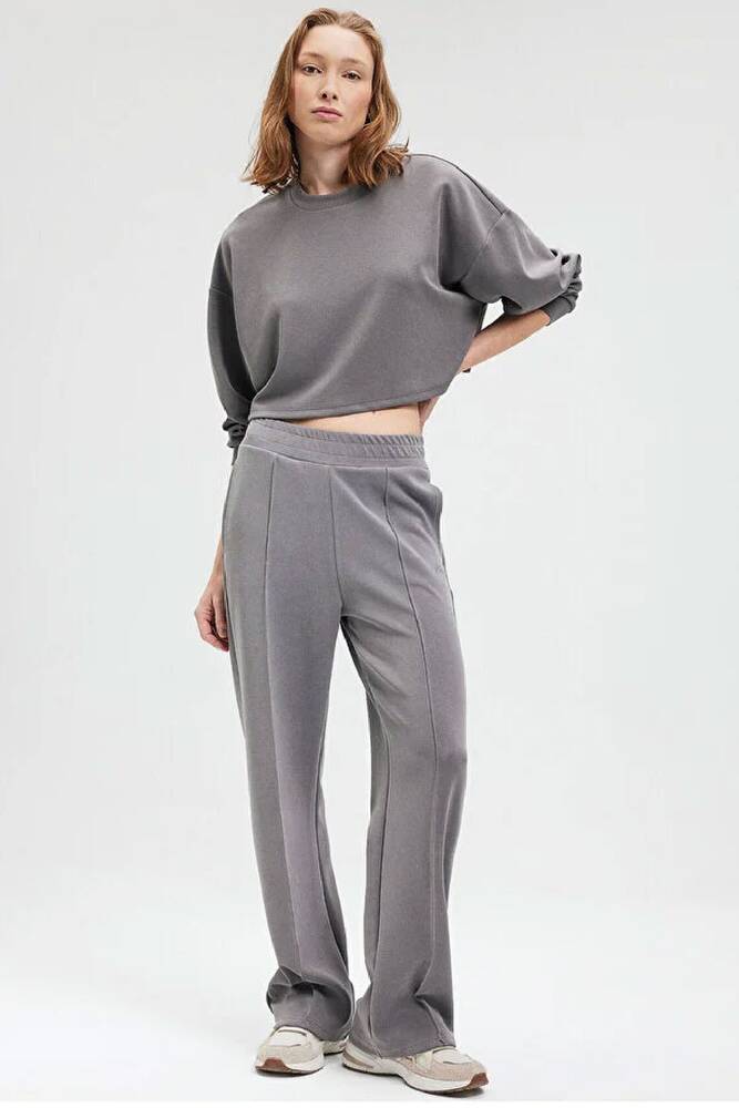 Kadın Örme Pantolon 1010634-70122 Gri 