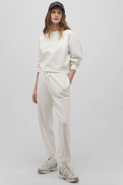 Kadın Örme Pantolon 1011095-80194 Ekru (1)