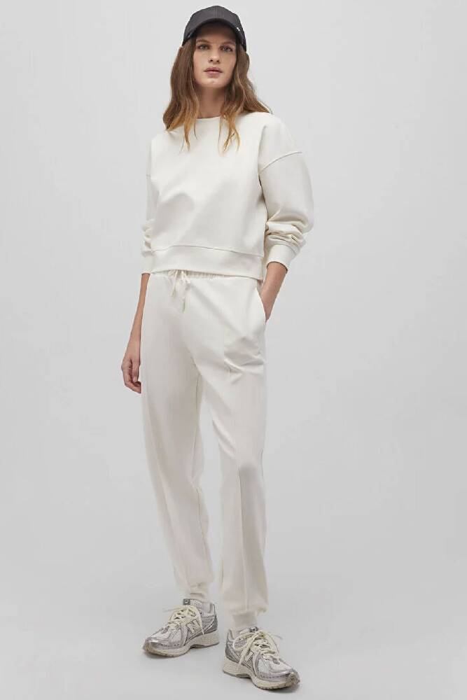 Kadın Örme Pantolon 1011095-80194 Ekru 