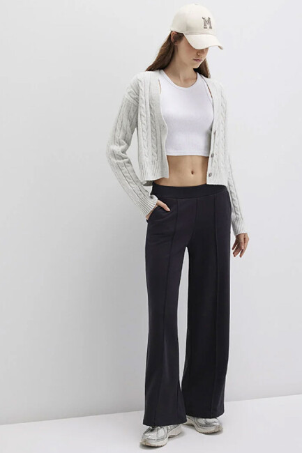 Kadın Örme Pantolon 1011156-900 Siyah - Thumbnail