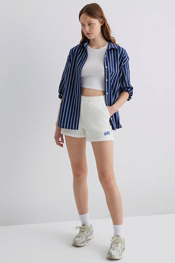 Kadın Örme Şort 1410155-70000 Beyaz 