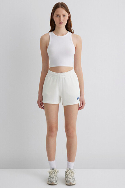 Kadın Örme Şort 1410155-70000 Beyaz (3)