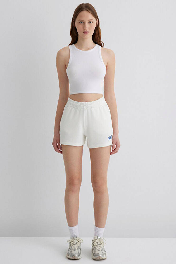 Kadın Örme Şort 1410155-70000 Beyaz 