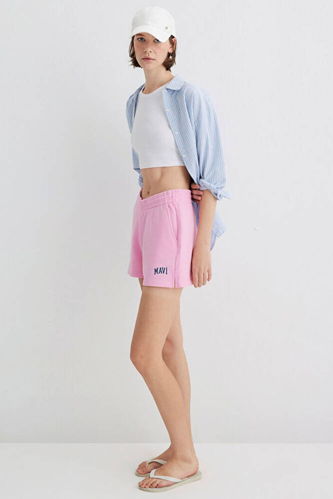 Kadın Örme Şort 1410155-70972 Pembe 
