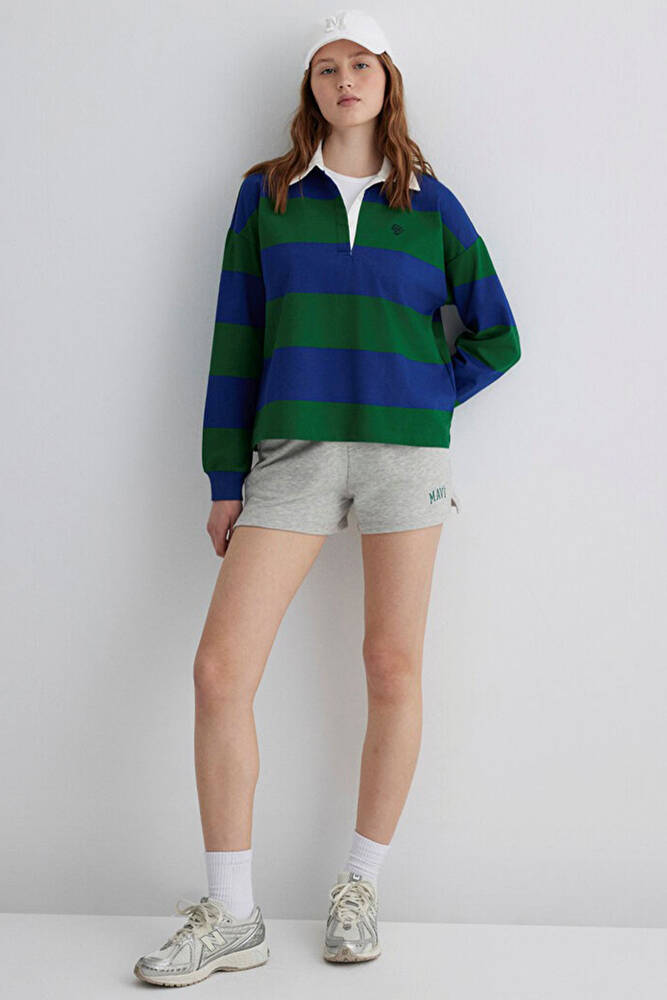 Kadın Örme Şort 1410155-82816 Gri 