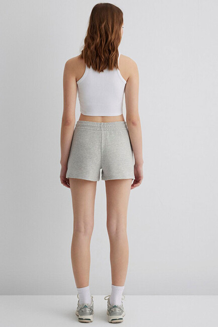 Kadın Örme Şort 1410155-82816 Gri - Thumbnail