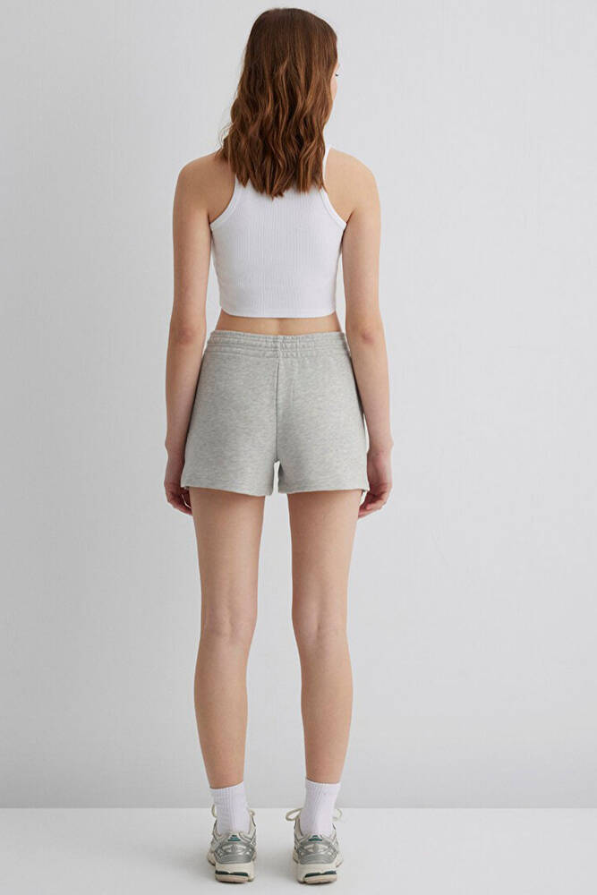 Kadın Örme Şort 1410155-82816 Gri 