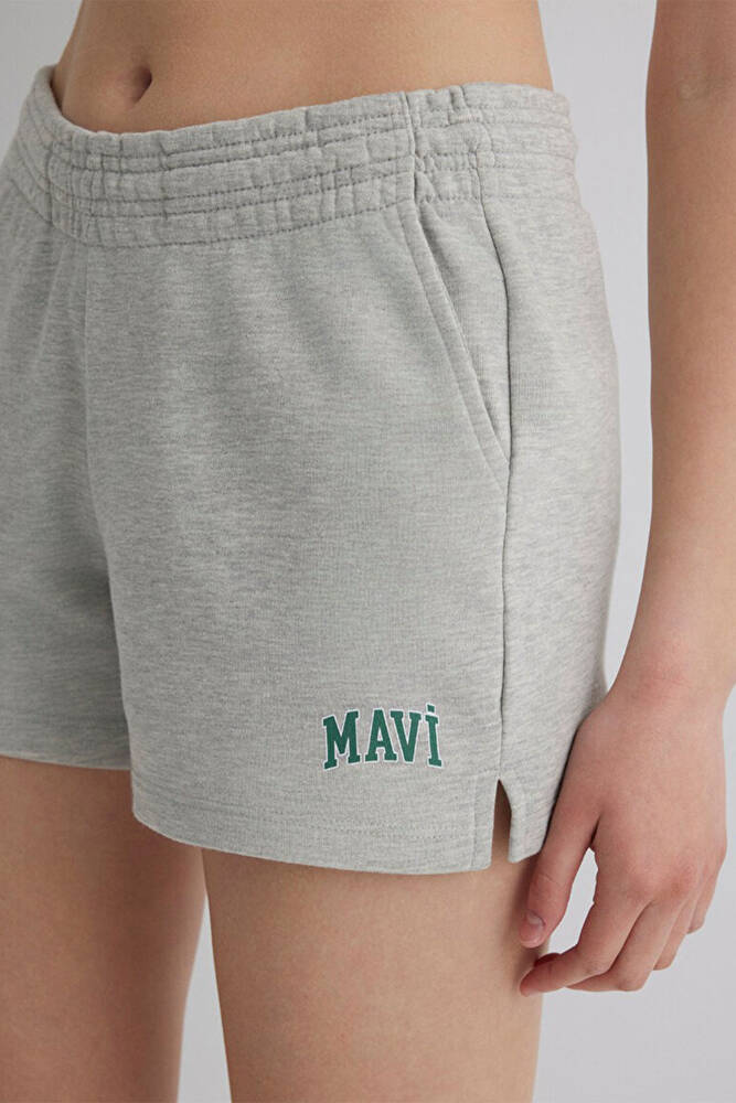 Kadın Örme Şort 1410155-82816 Gri 