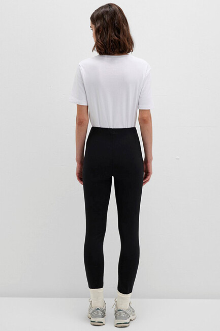 Kadın Örme Tayt 1011098-900 Siyah - Thumbnail