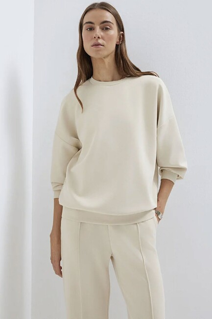 Kadın Oversize Sweat 168837-70065 Ekru (1)
