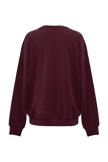 Kadın Oversıze Sweat 168837-70422 Bordo - 6