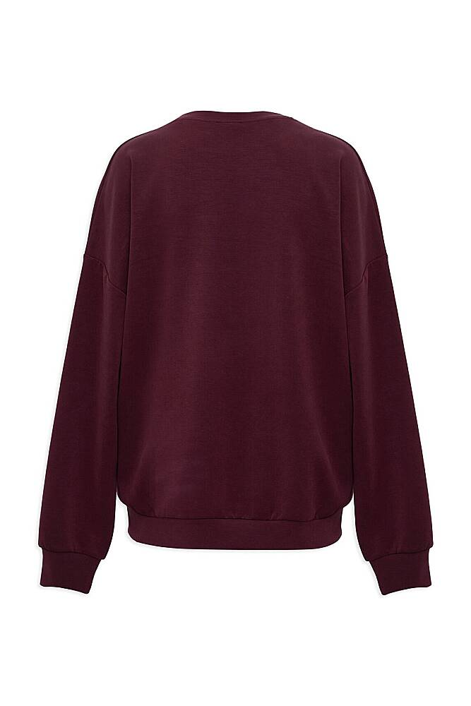 Kadın Oversıze Sweat 168837-70422 Bordo - 6