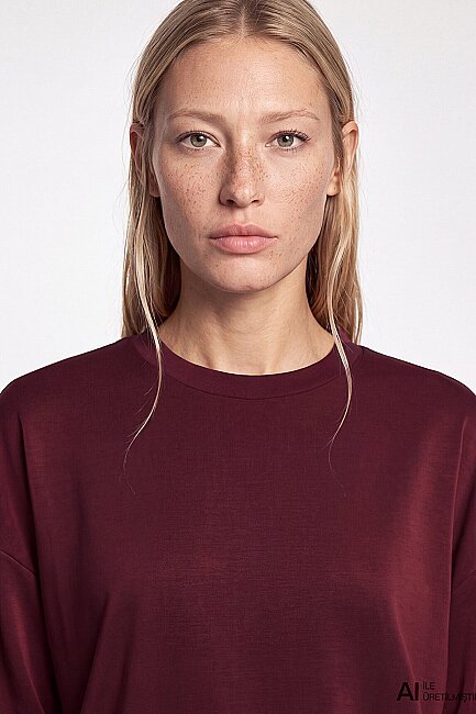 Kadın Oversıze Sweat 168837-70422 Bordo - 7