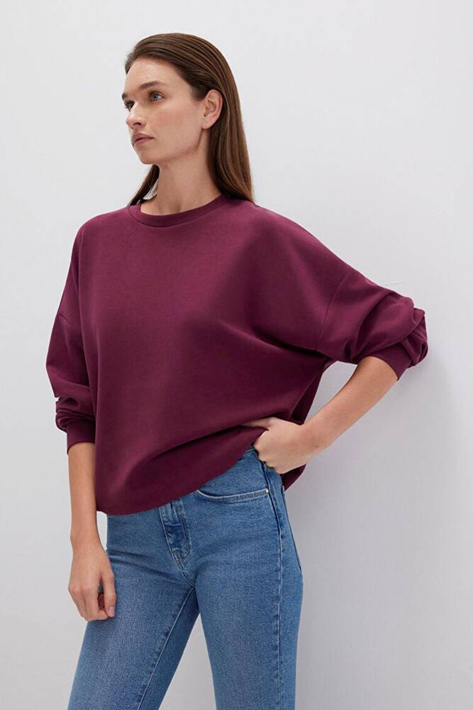 Kadın Oversize Sweat 168837-70426 Bordo 