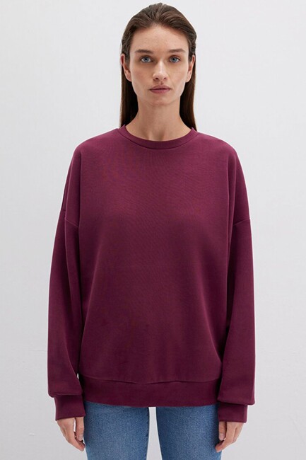 Kadın Oversize Sweat 168837-70426 Bordo (3)