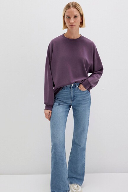 Kadın Oversize Sweat 168837-70635 Mor (3)