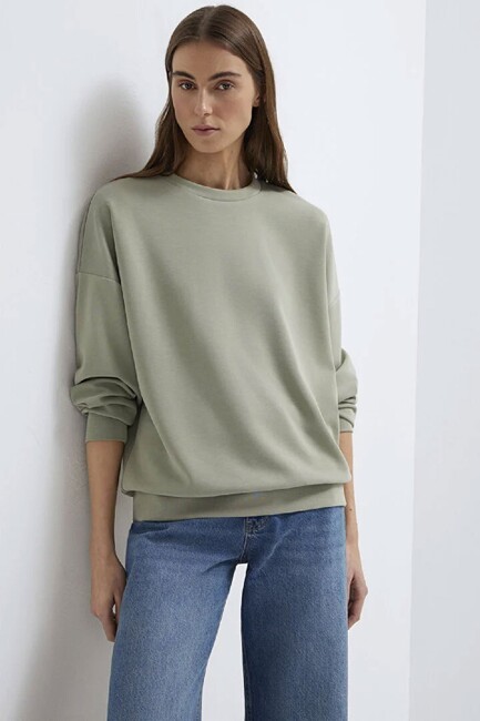 Kadın Oversize Sweat 168837-71481 Yeşil (1)