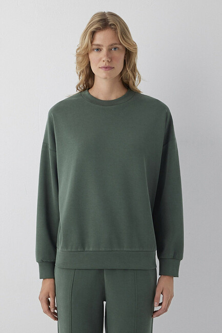 Kadın Oversize Sweat 168837-80684 Yeşil (2)