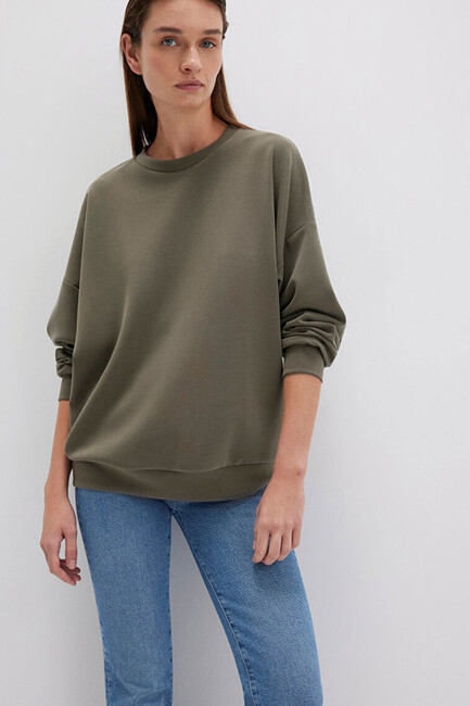 Kadın Oversize Sweat 168837-87538 Haki (3)