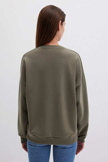 Kadın Oversize Sweat 168837-87538 Haki - Thumbnail