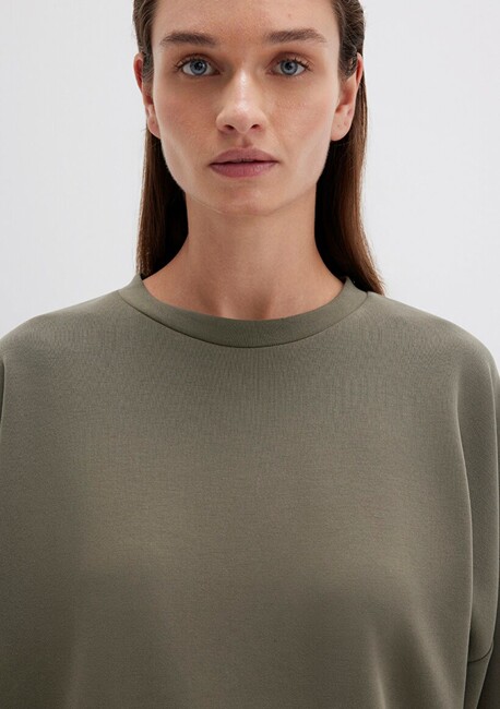 Kadın Oversize Sweat 168837-87538 Haki - Thumbnail