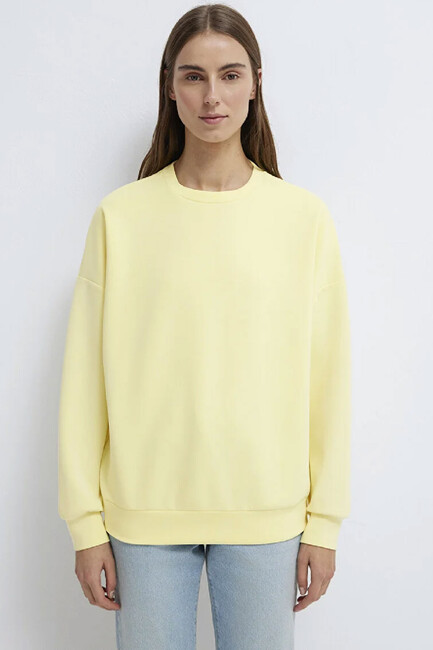 Kadın Oversize Sweat 168837-91390 Sarı - Thumbnail