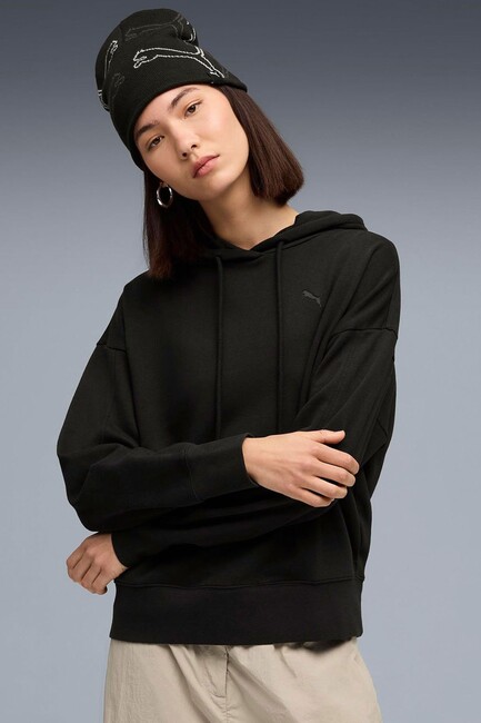 Kadın Oversized Sweat 690736-01 Siyah (1)