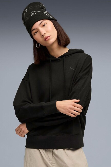Kadın Oversized Sweat 690736-01 Siyah