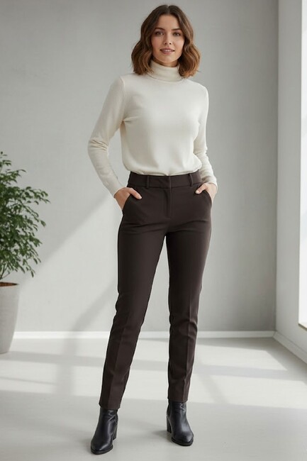 Kadın Pantolon 19071284 Kahve (1)