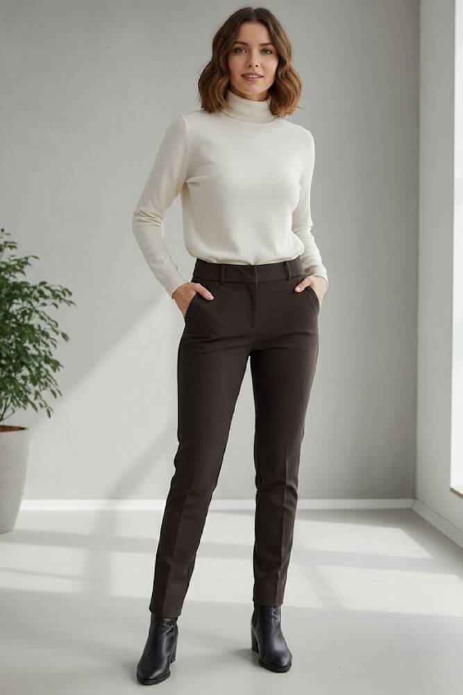 Kadın Pantolon 19071284 Kahve 
