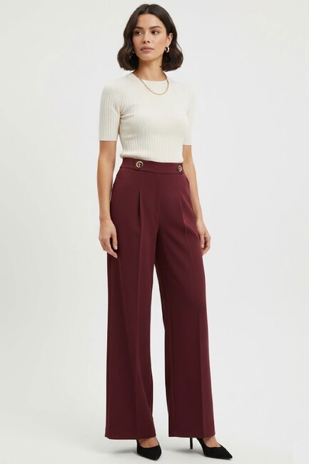 Kadın Pantolon 1907512 Bordo (1)