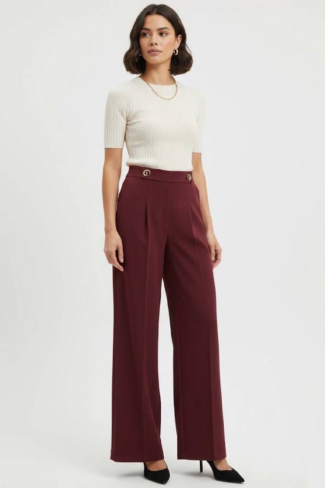 Kadın Pantolon 1907512 Bordo 