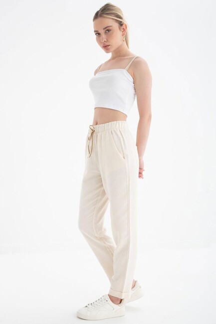 Kadın Pantolon 25Y0250K1 Ekru - Thumbnail