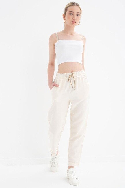 Kadın Pantolon 25Y0250K1 Ekru - Thumbnail