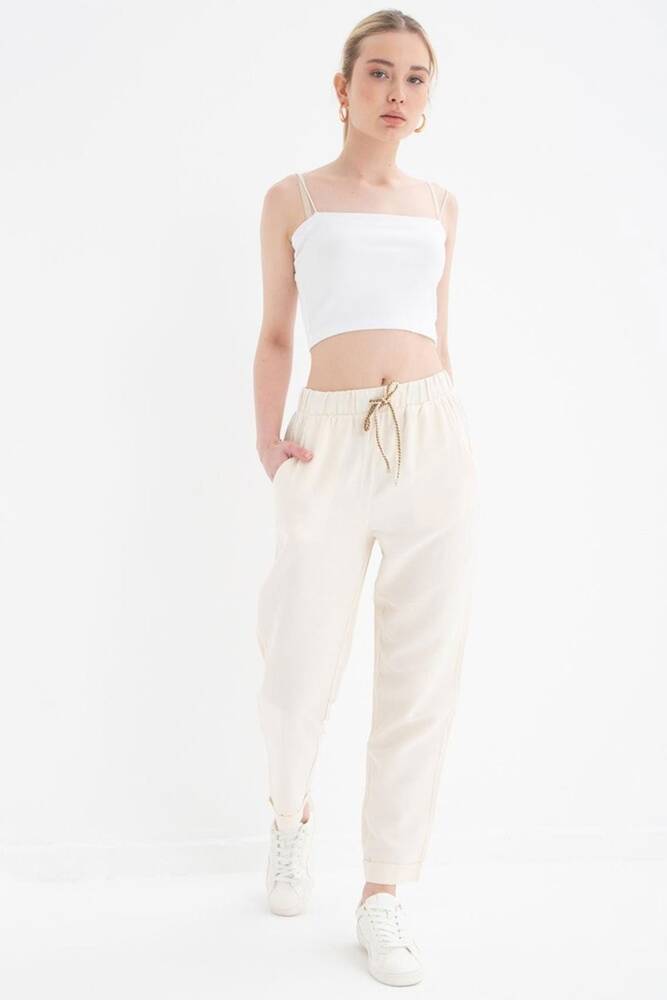 Kadın Pantolon 25Y0250K1 Ekru 