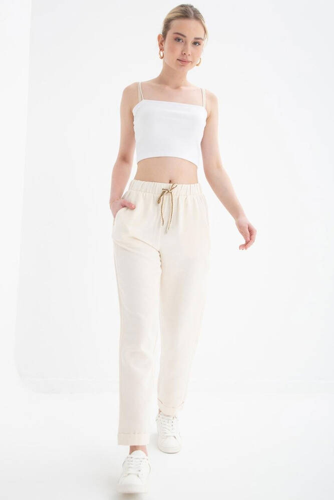 Kadın Pantolon 25Y0250K1 Ekru 