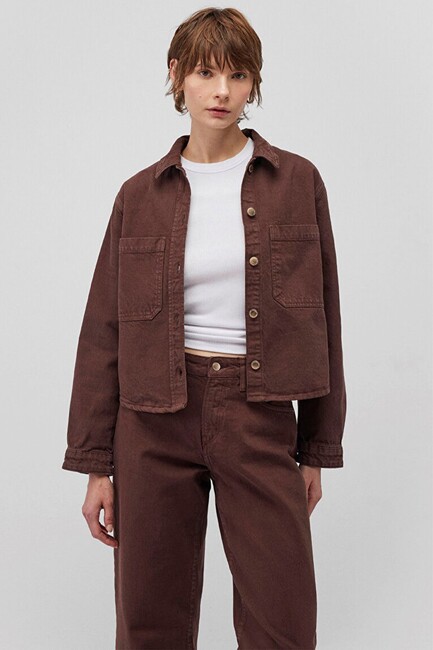 Kadın Paola Mavi Premium Denim Gömlek 1210779-87777 Kahve (2)