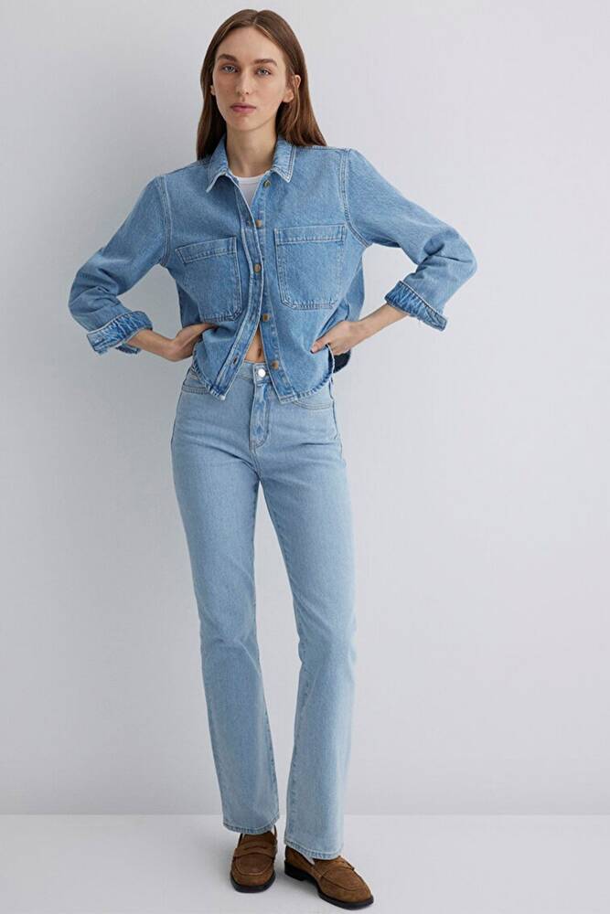 Kadın Paola Premium Denim Gömlek 1210779-89212 Mavi 