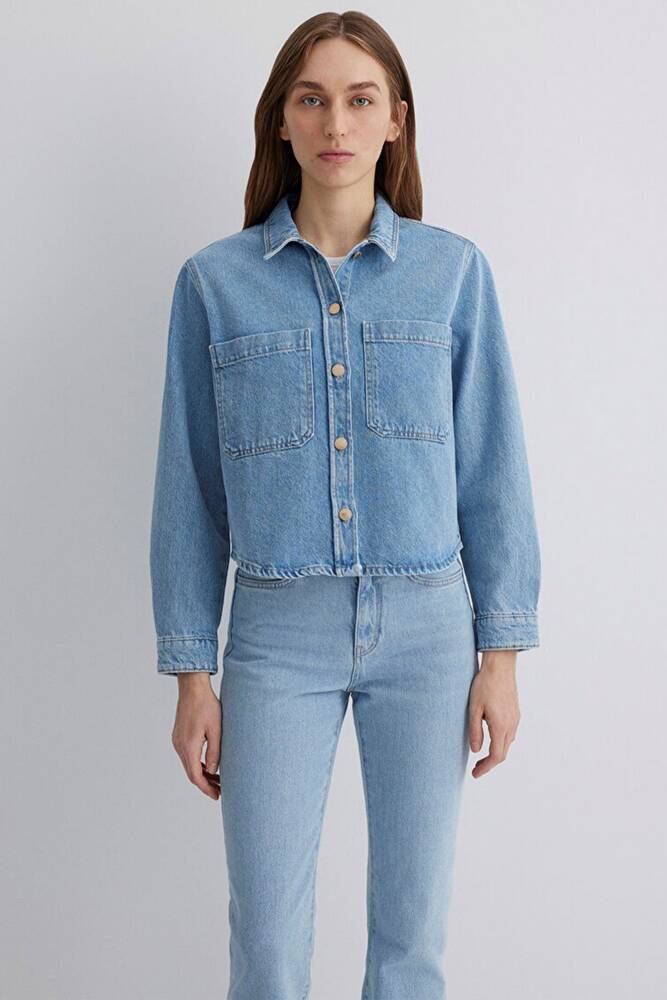 Kadın Paola Premium Denim Gömlek 1210779-89212 Mavi 