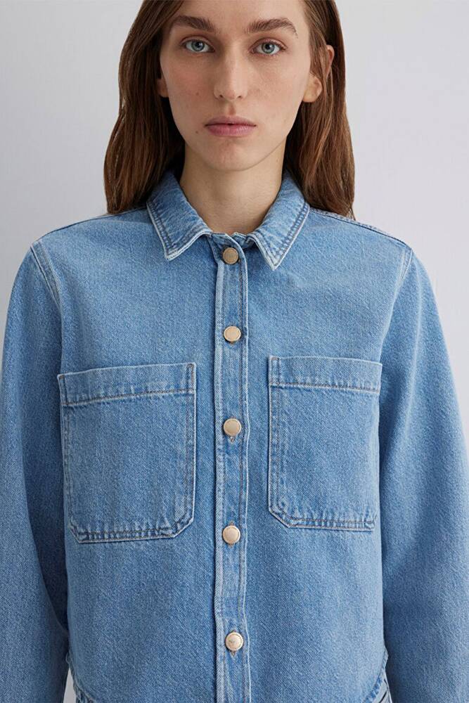 Kadın Paola Premium Denim Gömlek 1210779-89212 Mavi 